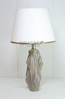 1. BRASSCO LT06620 resin table lamp with E27 bulb fitting and button switch