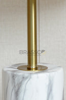 White Marble-Texture Brass Metal Table Lamp - Style 05