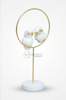 11.5-inch white resin parrot table accent for contemporary interior styling