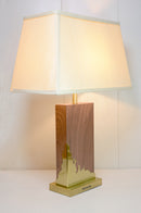 220V Walnut Metal Table Lamp Brassc