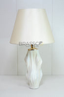 18.5-inch white resin table lamp for contemporary bedroom interiors