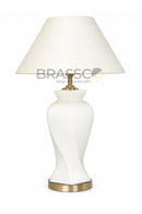31-inch ceramic table lamp featuring a textured twisted line design