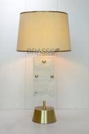 BRC' Marble Modern 3-Pin Travertine Table Lamp