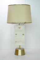 BRC' Marble Modern 3-Pin Travertine Table Lamp