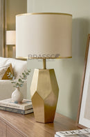 Hexagon Gold-Brass Metal Table Lamp - Precious Collection