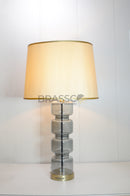4-in-1 Grey Glass Table Lamp