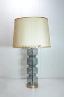 4-in-1 Grey Glass Table Lamp