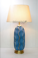 BR' Versace Blue Zigzag Table Lamp