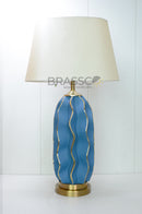 BR' Versace Blue Zigzag Table Lamp