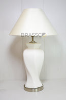 BRASSCO AB finish ceramic table lamp with an elegant twister pattern