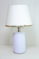 BRASSCO KH purple resin lamp featuring E27 bulb compatibility and button switch