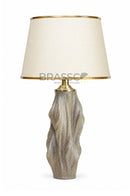 BRASSCO brown resin zigzag table lamp LT06617 with E27 fitting