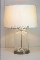 BRASSCO decorative transparent glass lamp for bedside and living room tables