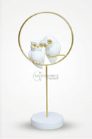 BRASSCO white resin bird decor for office desks, shelves, and side tables