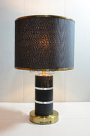 BRC black marble texture table lamp with crystal metal accents, elegant luxury design, and modern decorative bedside lighting for ambient home décor