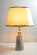 BRC Brown marble self texture metal table lamp with natural stone-like finish, elegant modern design, and warm ambient bedside lighting for home décor