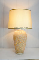BRC Cane Texture Double Light Large modern table lamp with decorative cane texture for bedroom and living room – Brassco Pakistan