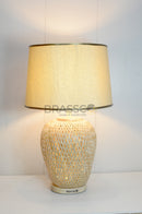 BRC Cane Texture Double Light MEd Table Lamp – Modern Decorative Lamp for Bedroom & Living Room | Brassco Pakistan