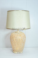 BRC Cane Texture Double Light med Table Lamp – Modern Decorative Lamp for Bedroom & Living Room | Brassco Pakistan
