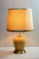 BRC colorful ceramic yellow 11 table lamp with vibrant glazed finish, modern decorative design, and compact size for bedside and home ambient lighting