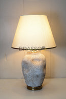 BRC resin designer GB table lamp with elegant decorative design and premium glossy finish for modern home décor lighting