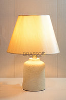 BRC resin small AB table lamp with antique brass finish, elegant decorative design, compact size for bedside and living room ambient lighting