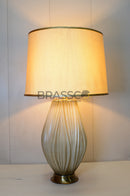 BRC resin twister liner AB table lamp with twisted artistic design, premium glossy finish, and modern decorative lighting style for home décor