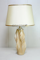 BRC medium zigzag resin lamp in mustard finish with E27 bulb fitting