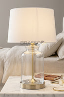 BR Martban clear glass table lamp with decorative martban-inspired design