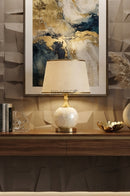 BR' Mother of Pearl Small Gola Table Lamp