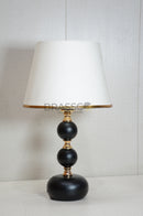 Black Ball-Accent Brass Metal Table Lamp