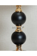 Black Ball-Accent Brass Metal Table Lamp