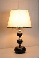 Black Ball-Accent Brass Metal Table Lamp