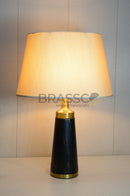 Brassco black marble-texture brass wall lamp with crystal drop accent