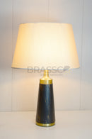 Brassco black marble-texture brass wall lamp with crystal drop accent
