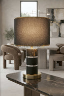 BRC Black Marble Texture with Crystal Metal Table Lamp – Luxury Modern Lighting