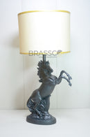 Black Resin Horse Lamp for Luxury Interior