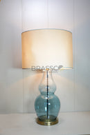 Blue & Clear Bottle Glass Table Lamp