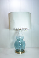 Blue & Clear Bottle Glass Table Lamp 28.2" | Luxury Designer Lamp | Brassco Pakistan