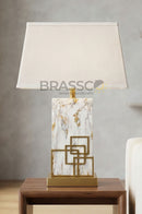 Brassco Modern Square Marble Table Lamp