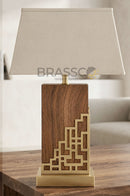 Brassco Modern Stairs Walnut Table Lamp