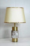 Brown Marble-Texture Brass Metal Table Lamp - Style