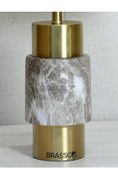 Brown Marble-Texture Brass Metal Table Lamp - Style