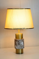 Brown Marble-Texture Brass Metal Table Lamp - Style