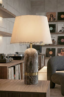 BRC Brown Marble Texture Metal Double Table Lamp – Modern Luxury Lighting