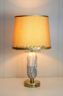 Brassco brown oval marble-texture brass wall lamp for luxury home decor