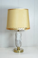 Brassco brown oval marble-texture brass wall lamp for luxury home decor
