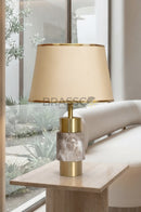Brown Marble-Texture Brass Metal Table Lamp - Style