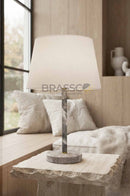 Brown Marble-Texture Brass Rod Metal Lamp