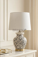 Ceramic calligraphy medium fancy Garwa table lamp in AB finish